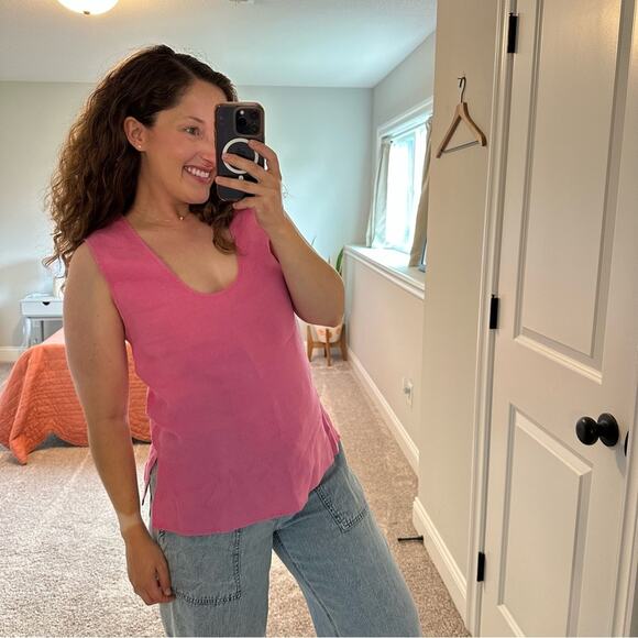 Rachel Comey Linen Pink Scoop Neck Tank 4 Small - Picture 3 of 16